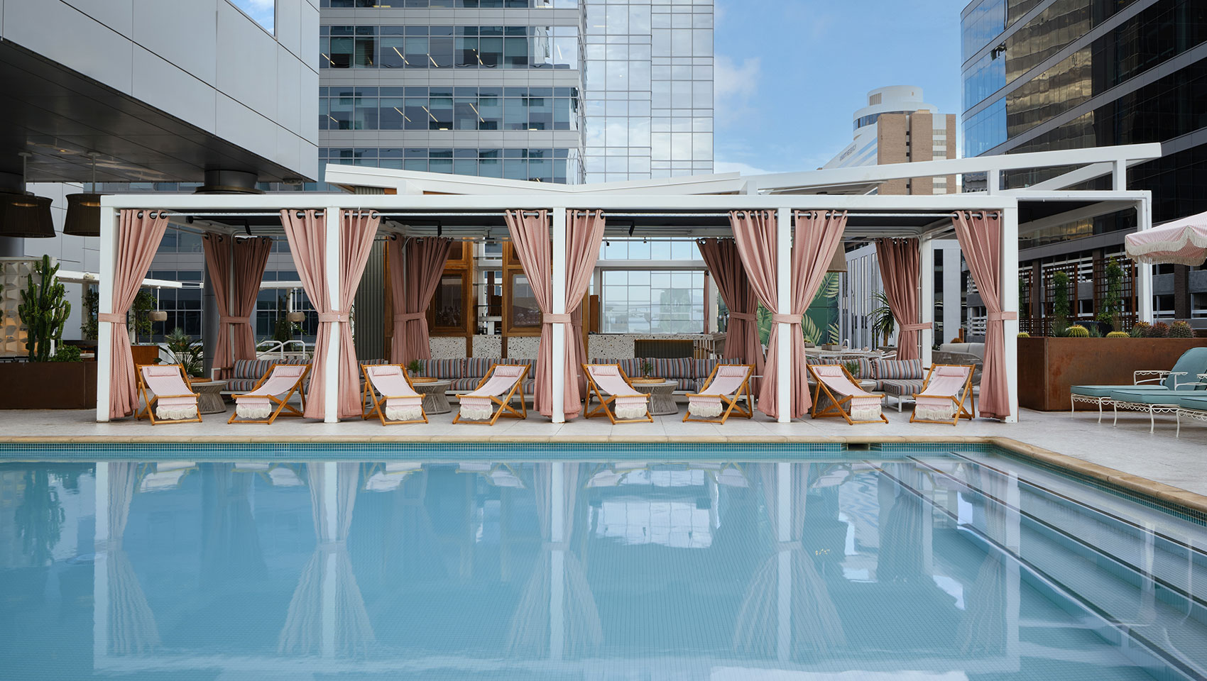 Cabanas beside Kimpton Hotel Palomar Phoenix Rooftop Pool