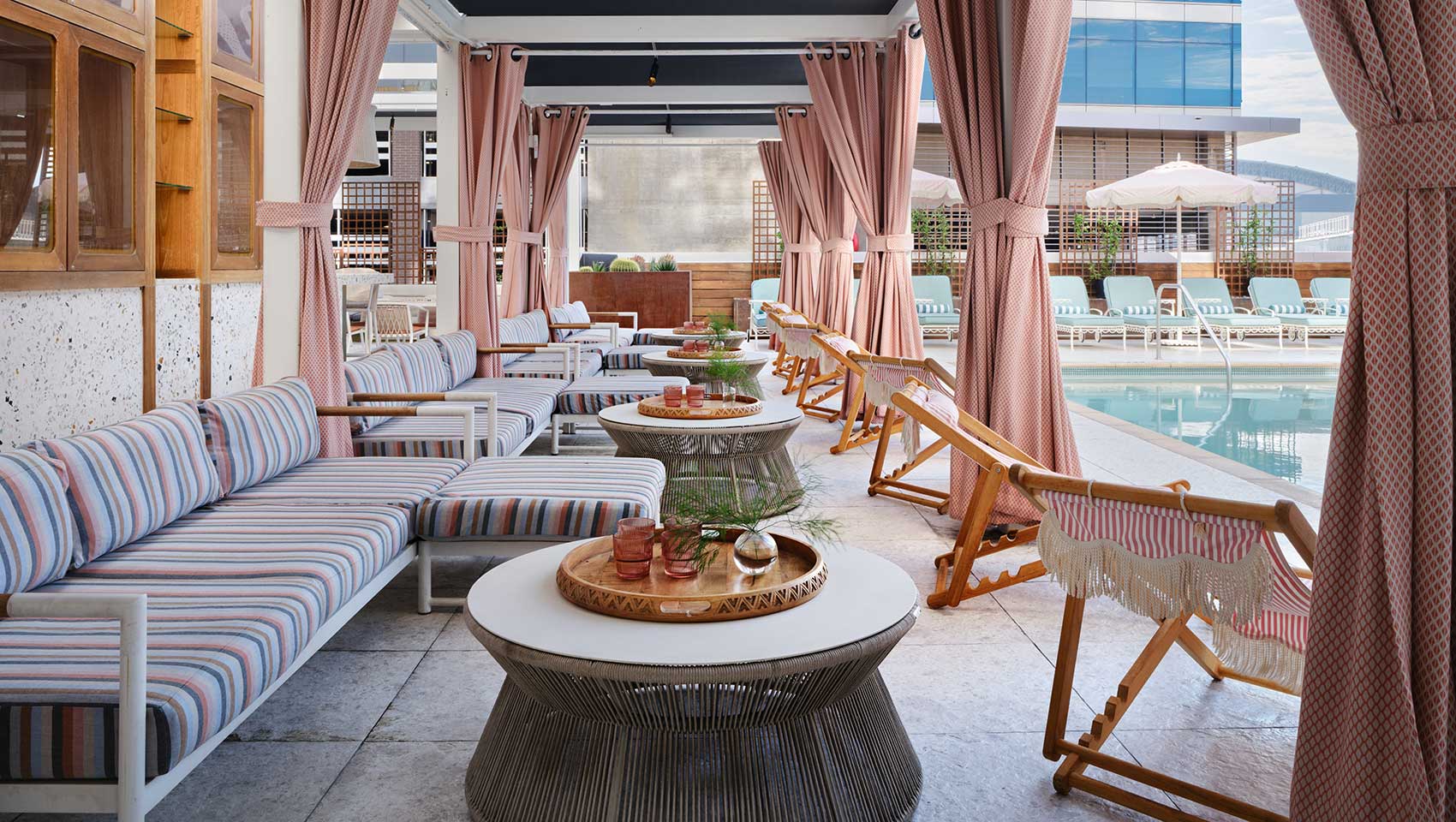 Cabana Seating by rooftop pool at Kimpton Hotel Palomar Phoenix