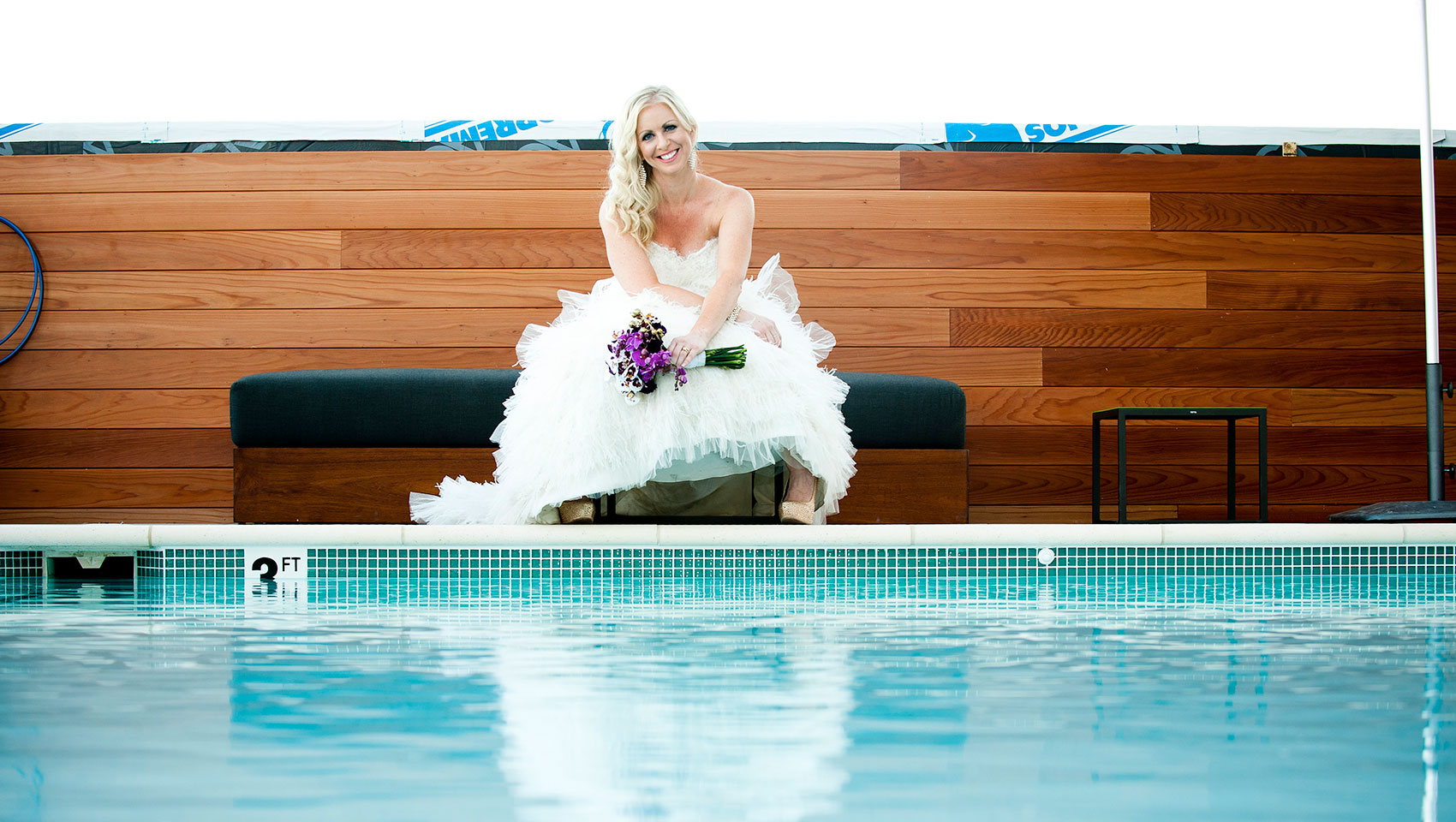 Bride by the pool