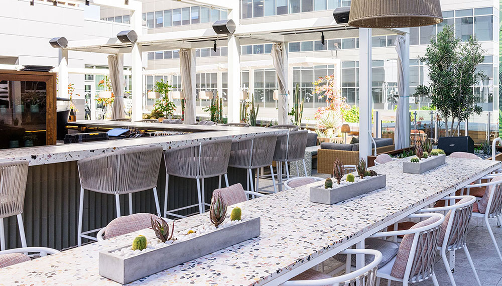 Eden Rooftop Bar tables and bar