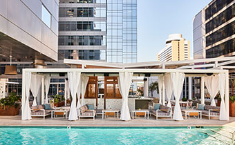 Rooftop Cabanas and pool